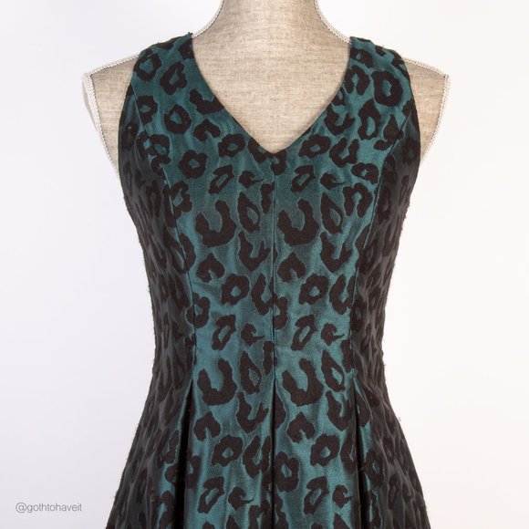 Maggy London Teal Leopard Print Dress - Picture 7 of 11